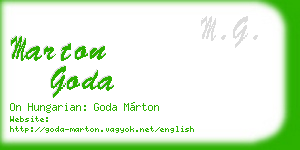 marton goda business card